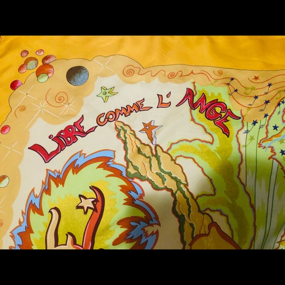 Hermes Scarf . ‘Aube-Libre Comme L'Ange’ . Dawn as Free as Angel. Zoe Pauwels. - Picture 10 of 16